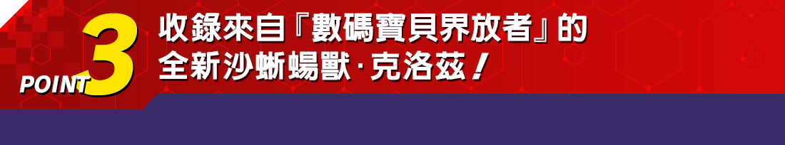 POINT3 收錄來自『數碼寶貝界放者』的全新沙蜥蝪獸.克洛茲